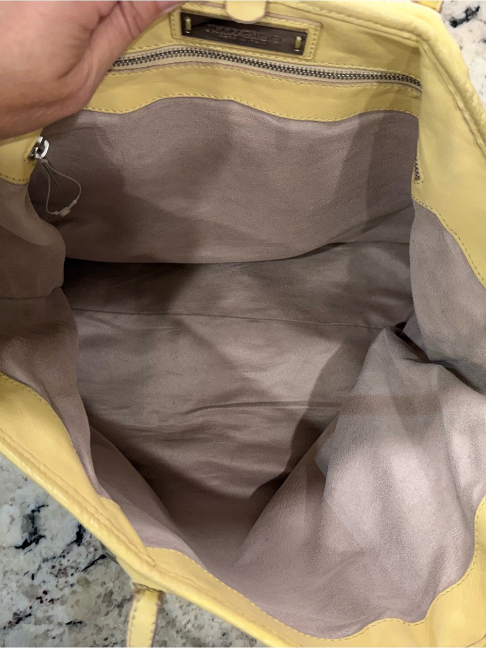 Jimmy Choo EUC Studded Star Tote Bag in Soft Yellow - Picture 5 of 7